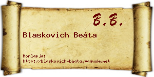 Blaskovich Beáta névjegykártya