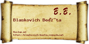 Blaskovich Beáta névjegykártya